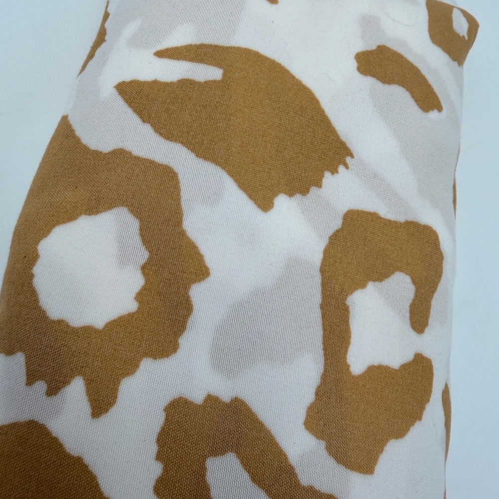 Brown and White Patterned Cheetah Print Fabric Shower Curtain 70” X 72” - Picture 3 of 3
